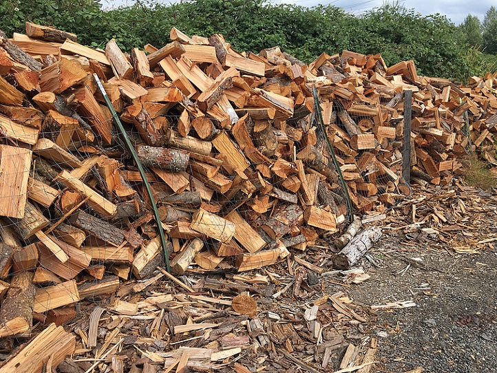 Firewood - We store our wood in these piles so they can air dry over the summer months.